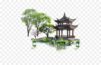 Chinese garden - Chinese wind green garden scene 