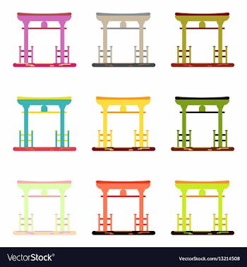 Chinese gates collection vector image