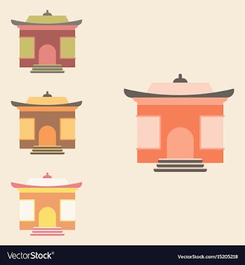 Chinese holiday home tample collection vector image