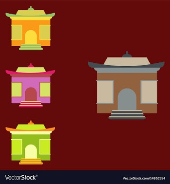 Chinese holiday home tample set vector image