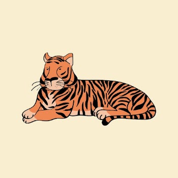 Chinese horoscope tiger sticker, orange | Free Vector Illustration - rawpixel