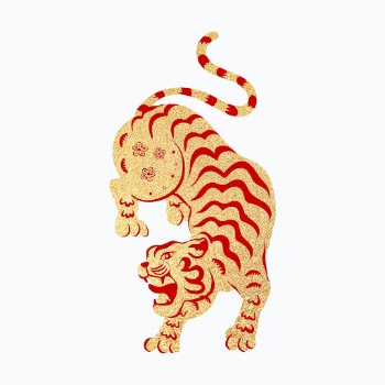 Chinese horoscope tiger traditional sticker, | Free Vector Illustration - rawpixel