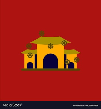 Chinese house and snow of vector image