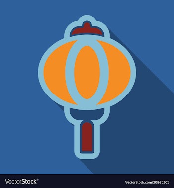 Chinese lamp hanging icon in symbolic chinese vector image