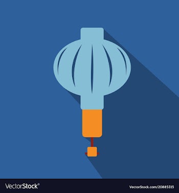 Chinese lanterns hanging in chinese style vector image