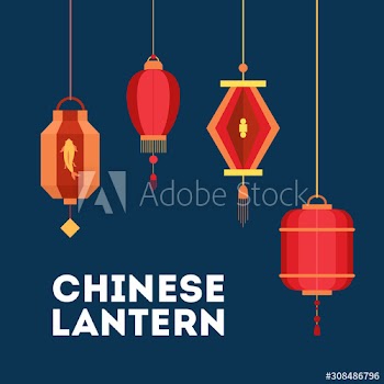 Chinese lanterns of different colors and shapes