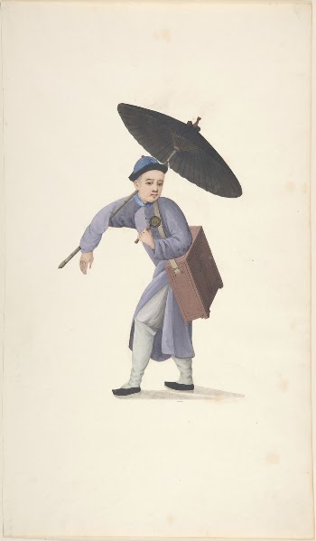 Chinese Man with Parasol, Rattle | Free Photo - rawpixel
