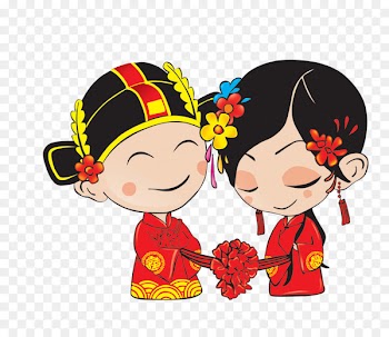 Chinese marriage Download - Cartoon bride and groom 