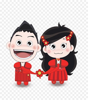 Chinese marriage Wedding Cartoon Bride - Cartoon bride and groom 