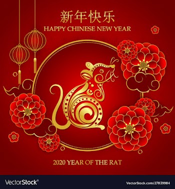 Chinese new year 2020 year rat vector image