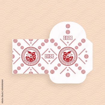 Chinese new year 2023 lucky red envelope money packet for the year of the Rabbit