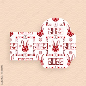 Chinese new year 2023 lucky red envelope money packet for the year of the Rabbit