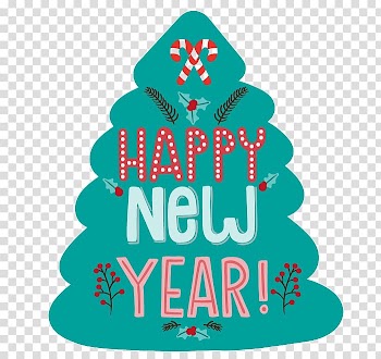 Chinese New Year Christmas tree, Merry Christmas and Happy New Year combined material transparent background PNG clipart
