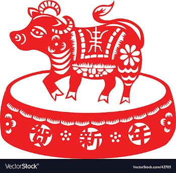 Chinese new year cow vector image