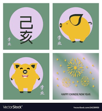 Chinese new year design with different vector image