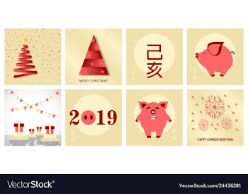 Chinese new year design with different vector image