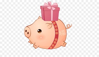 Chinese New Year, Fu, Pig, Domestic Pig, Cartoon PNG