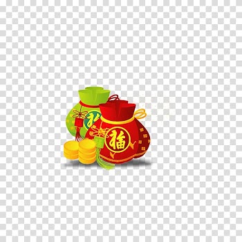 Chinese New Year Gift Sycee u5143u5b9d, New Year Lucky Bag transparent background PNG clipart