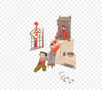 Chinese New Year Kitchen God Festival Traditional Chinese holidays Oudejaarsdag van de maankalender - People playing the traditional Chinese New Year Classical 