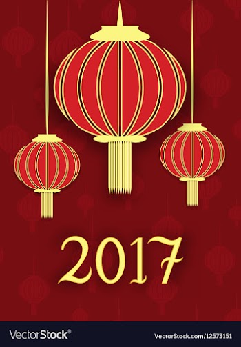 Chinese new year lantern background vector image