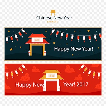 Chinese New Year Lantern Banner Euclidean vector - Chinese New Year banners vector 
