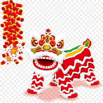 Chinese New Year Lion dance Poster - Chinese lion dance elements 