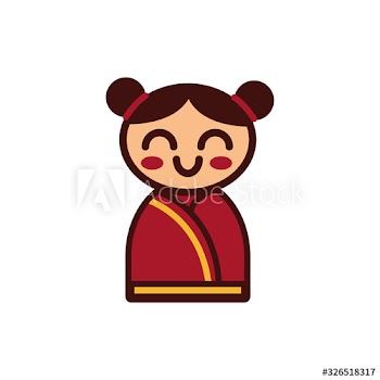 chinese new year little girl decoration