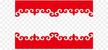 Chinese New Year Lunar New Year Papercutting Red - Beautifully simple clouds red border Happy New Year 