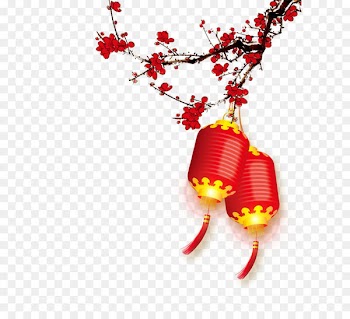 Chinese New Year New Year's Day Christmas - Plum red lanterns background pattern 