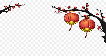 Chinese New Year Nian Traditional Chinese holidays u5b88u5c81 Illustration - Plum hanging lanterns to celebrate Chinese New Year 
