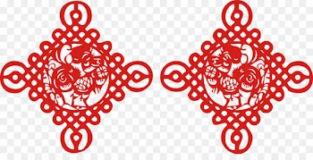 Chinese New Year Papercutting Chinese paper cutting Chinese zodiac New Years Day - Chinese knot New Year Year of the Rooster Chinese New Year paper-cut window grilles 