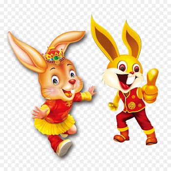 Chinese New Year Rabbit Chinese zodiac Greeting card Wu Xing - Bunny material 