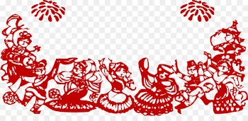 Chinese New Year Silhouette Papercutting Chinese paper cutting Red envelope - New Year fancy folk dances window designs 