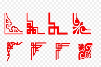 Chinese New Year Traditional Chinese holidays Antithetical couplet Fu - Chinese New Year red corner frame pattern decorative pattern 