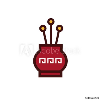 Chinese new year vase with flowers