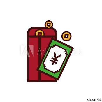 Chinese new year wallet and coins