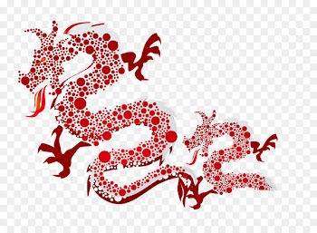 Chinese New Year Wish Chinese calendar Happiness - Red Dragon pattern background material 