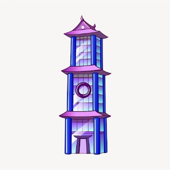 Chinese office building clipart, cartoon | Free Vector - rawpixel