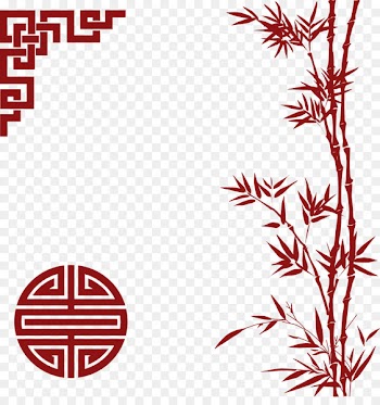 Chinese Ornament Illustration - Chinese New Year decorative elements red bamboo 