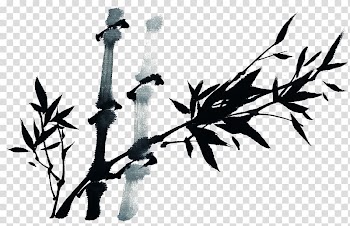 Chinese painting Bamboo painting Landscape painting, Ink bamboo leaves transparent background PNG clipart