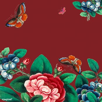 Chinese painting featuring flowers and butter.. | Free stock vector - 544870