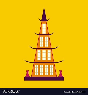 Chinese restaurant building flat icon vector image