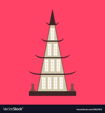 Chinese restaurant building flat icon vector image