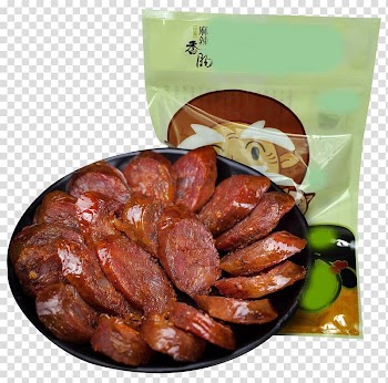 Chinese sausage Hot dog Mala sauce Condiment, Spicy sausage transparent background PNG clipart