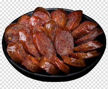 Chinese sausage Hot pot Food Cooked rice, Delicious Sichuan Sausage transparent background PNG clipart