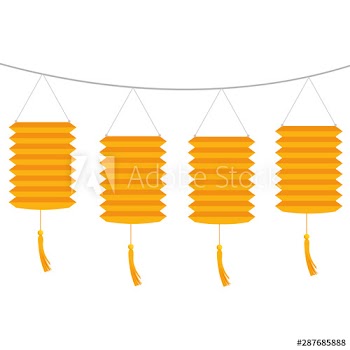 chinese set decorative lamps hanging icon