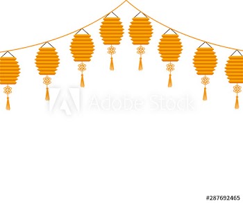 chinese set decorative lamps hanging icon