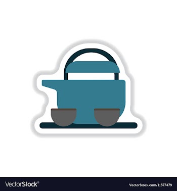 Chinese Teapot and cups in vector image