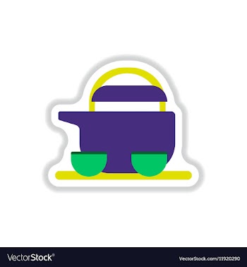 Chinese Teapot and cups in vector image