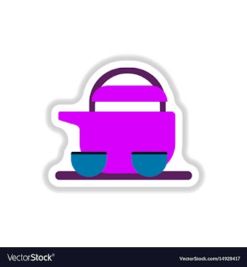 Chinese teapot and cups in vector image